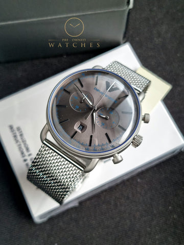EMPORIO ARMANI Aviator Chronograph Quartz Grey Dial Men's Watch AR11383